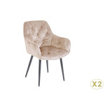 Chaises en velours champagne