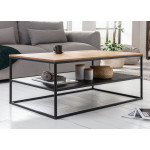 Table basse rectangulaire 95 cm chêne et métal