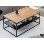 Table basse rectangulaire 95 cm chêne et métal