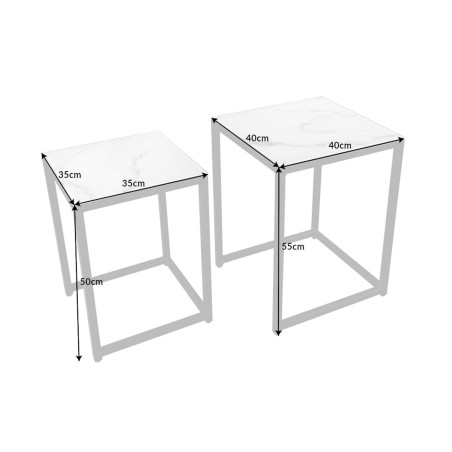 Lot de 2 tables d'appoint modernes