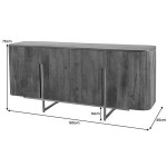 Buffet 160 cm rétro moderne bois massif