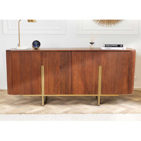 Buffet 160 cm rétro moderne bois massif