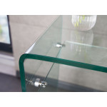 Console verre trempé avec une étagère 100 cm