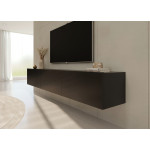 Meuble TV suspendu noir 180 cm