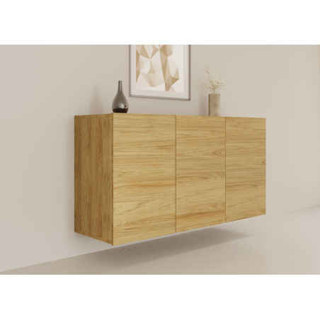 Buffet 3 portes suspendu bois hickory