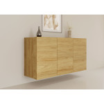 Buffet 3 portes suspendu bois hickory