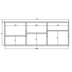 Buffet 3 portes suspendu bois hickory