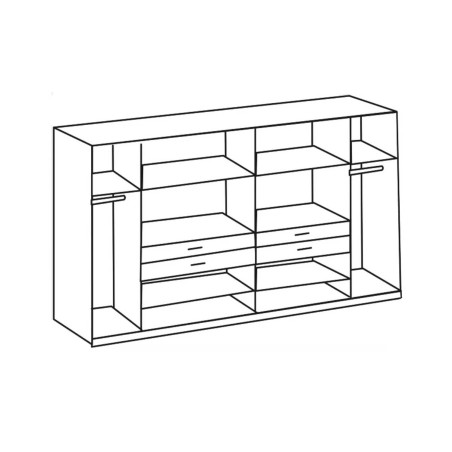 Grande armoire dressing 270 cm chêne artisan et graphite