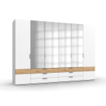 Armoire dressing blanc et bois avec 6 tiroirs