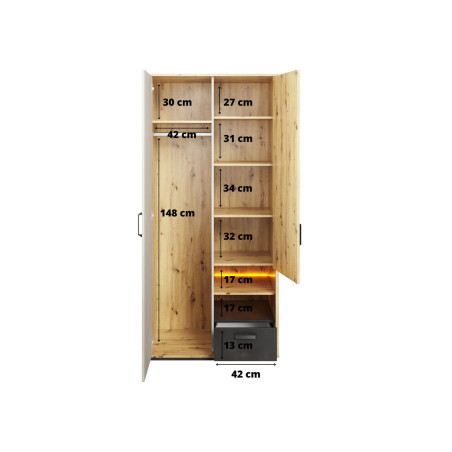 Armoire penderie avec led pour ado