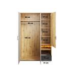 Armoire 130 cm chambre ado avec led