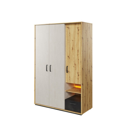 Armoire 130 cm chambre ado avec led