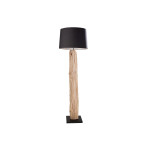 Lampe sur pied 177 cm bois flotté et lin noir