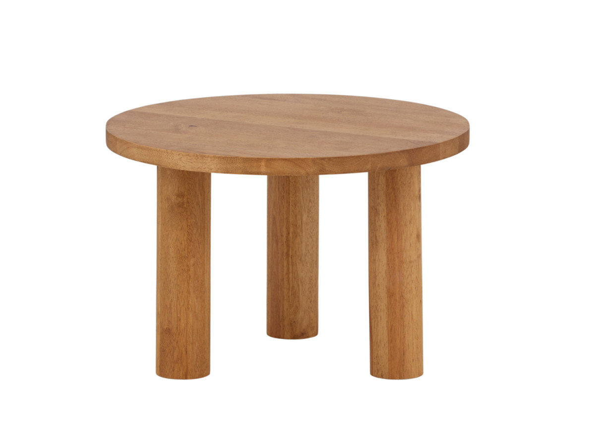 Table basse ronde 60 cm en bois d'hévéa