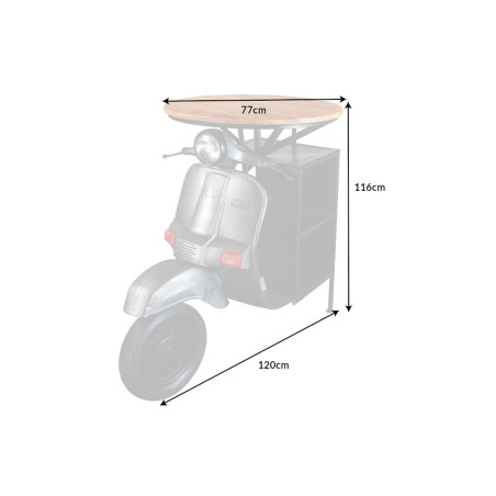 Table de bar scooter upcyclé 115 cm