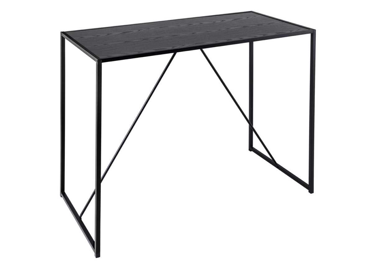 Table haute rectangulaire couleur bois noir