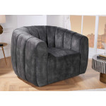 Fauteuil pivotant en velours gris