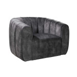 Fauteuil pivotant en velours gris