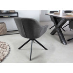 Fauteuils de table rotatifs tissu anthracite