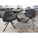 Fauteuils de table rotatifs tissu anthracite