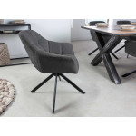 Fauteuils de table rotatifs tissu anthracite