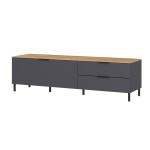 Banc TV graphite et couleur bois