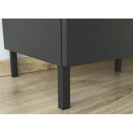 Banc TV graphite et couleur bois