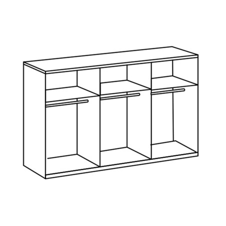 Armoire contemporaine 300 cm graphite et verre gris