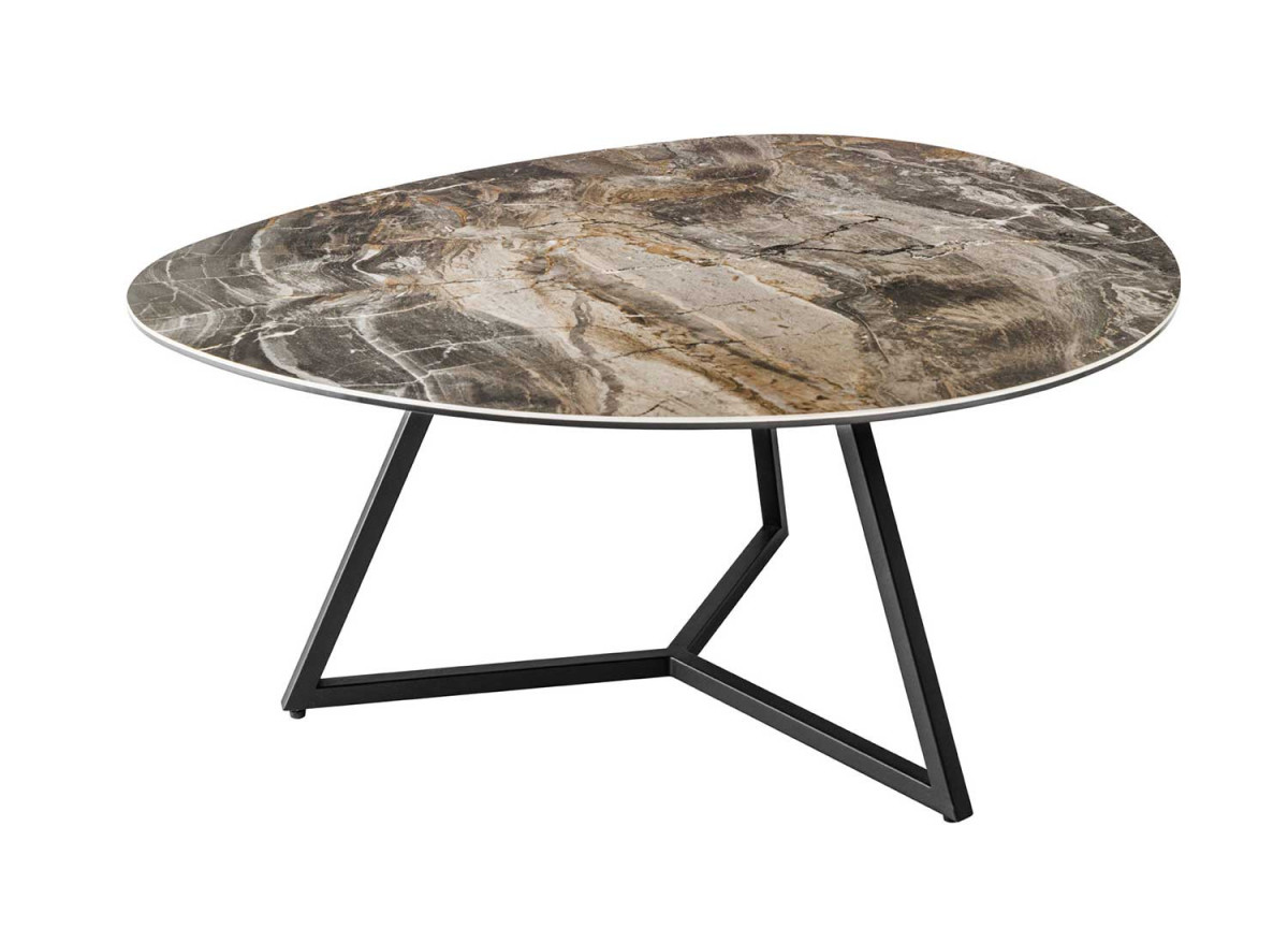 Table basse en céramique marbre taupe