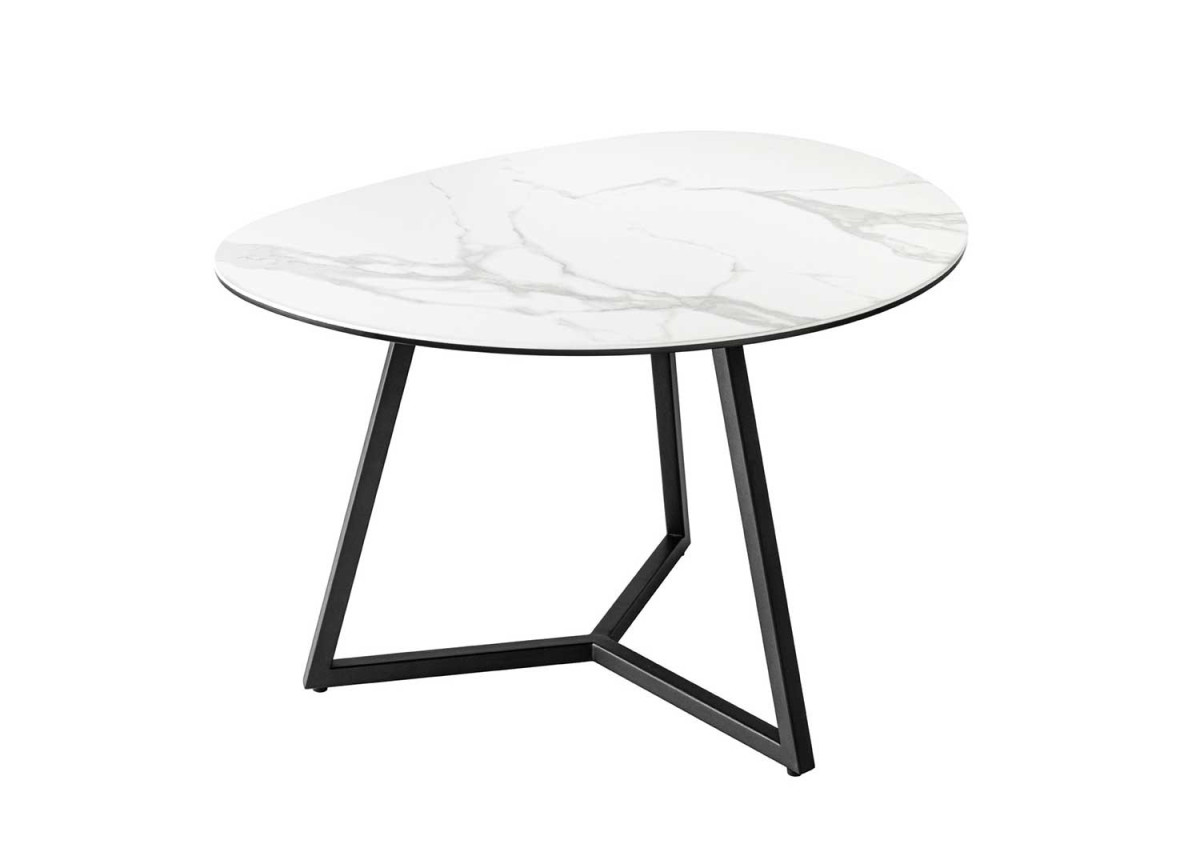 Table basse blanche en céramique 70 cm