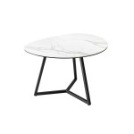 Table basse blanche en céramique 70 cm