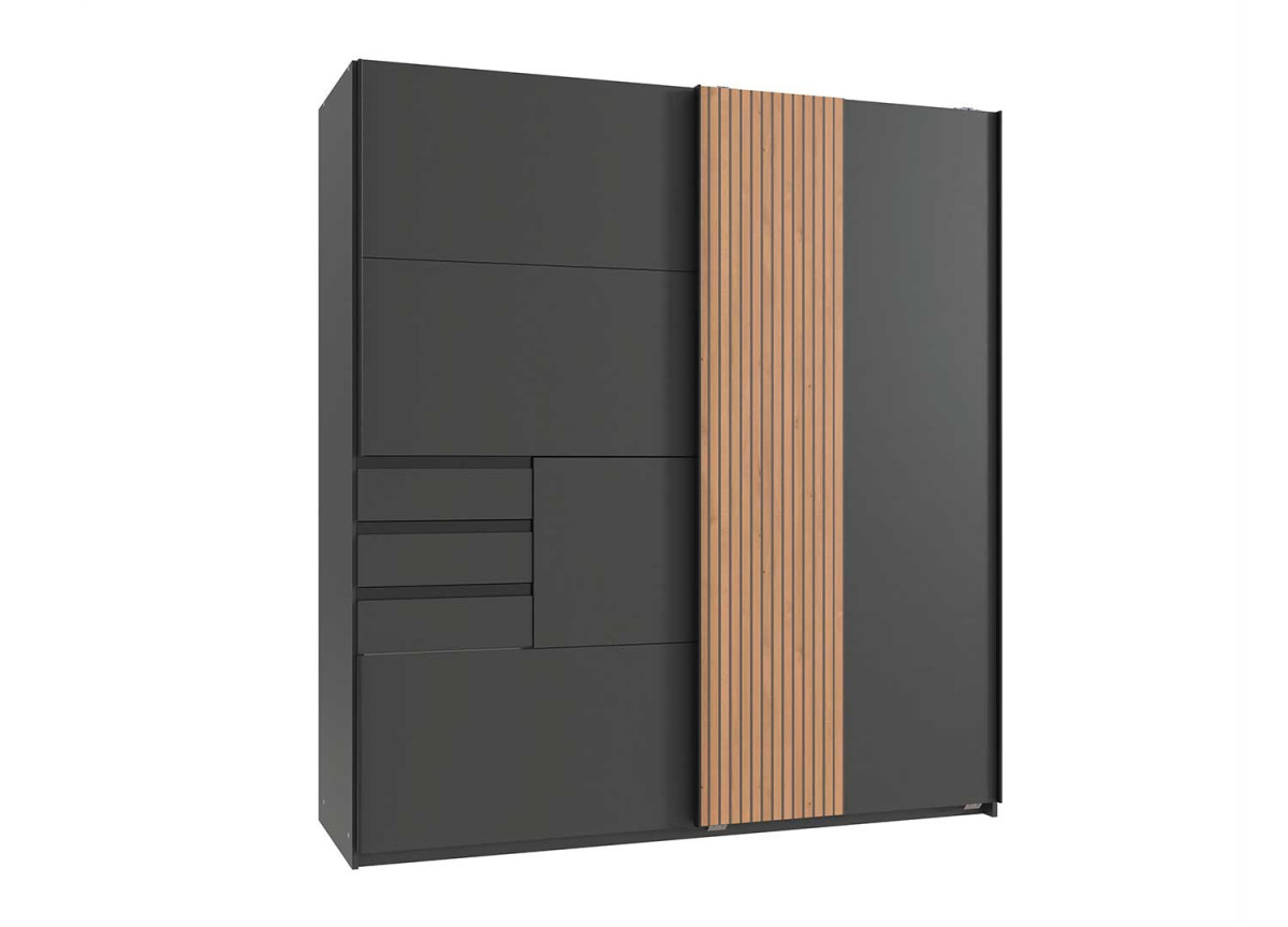 Armoire en bois moderne et gris graphite