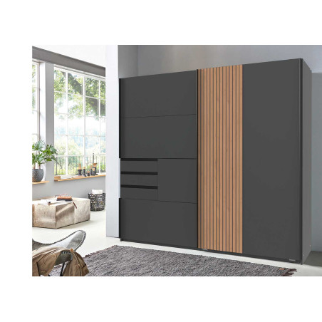 Armoire en bois moderne et gris graphite