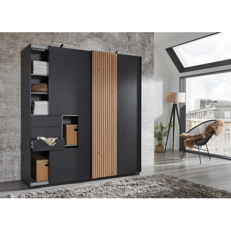 Armoire en bois moderne et gris graphite