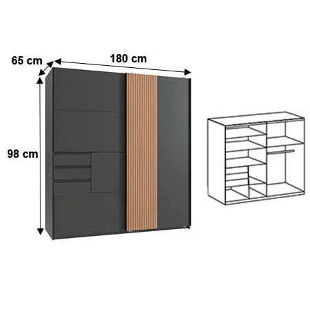 Armoire en bois moderne et gris graphite