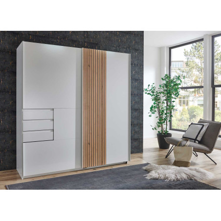 Armoire moderne bois et blanche