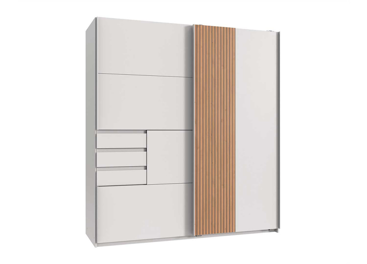 Armoire moderne bois et blanche