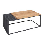 Table basse 100 cm chêne et métal noir