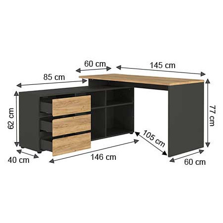 Bureau en bois et gris graphite