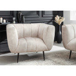 Fauteuil de salon en velours champagne