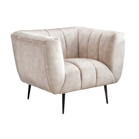 Fauteuil de salon en velours champagne