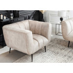 Fauteuil de salon en velours champagne