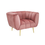 Fauteuil de salon en velours rose