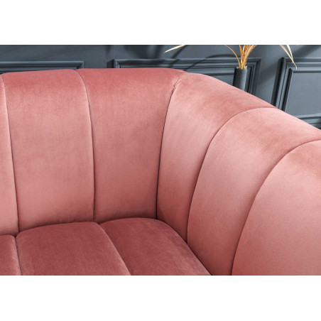 Fauteuil de salon en velours rose