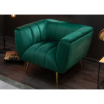 Fauteuil de salon vert velours