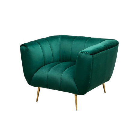 Fauteuil de salon vert velours