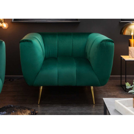 Fauteuil de salon vert velours