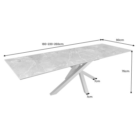 Table de repas contemporaine en céramique extensible