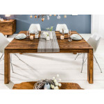 Table de repas en bois massif avec 2 allonges 160-240 cm