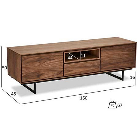 Meuble TV 160 cm Noyer américain